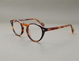 Groothandel-5186 Gregory Peck Fashion Ronde Brillen Frames Vintage Optical Myopia Dames en Heren Eyewear Prescription Sun Lens