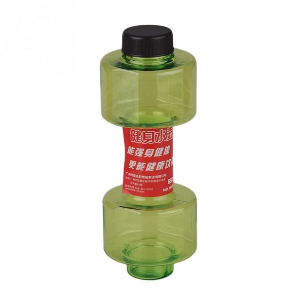 Venta al por mayor- 550 ml Copa con mancuernas personalizada Fitness Botella de agua Vaso de plástico Sellado a prueba de fugas Conveniente para Fitness Sport Bottle