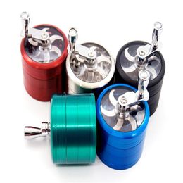 Molinillos de hierba cóncavos basculantes de 55 mm de diámetro al por mayor 5 colores Accesorios para fumar con diseño de logotipo único 4 capas 4 especificaciones Aleación de zinc para bongs de vidrio GR172