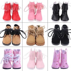 Groothandel 5 cm High-Top Doll Apparel Boots PU-schoenen voor 15-18 inch Nancy Paola Reina American Girl Cleren Accessoires Diy speelgoed