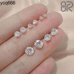 Groothandel 5CT Vvs Moissanite Oorbellen Ice Out Ronde Briljant Geslepen Diamant 925 Zilveren Fijne Oorbel Sieraden Voor Mannen Vrouwen