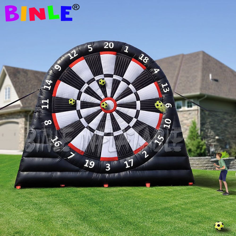 Partihandel 5MH (16,5 ft) med 6bollar anpassade uppblåsbara fotboll Dart Board Football Kick Dartboard Target Sport Games Sticky Ball Shooting till salu