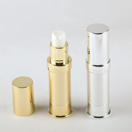 En gros 5 ml 10 ml bouteilles de pompe vides bouteille sans air or argent pour récipient de cosmétiques d'essence d'émulsion cosmétique