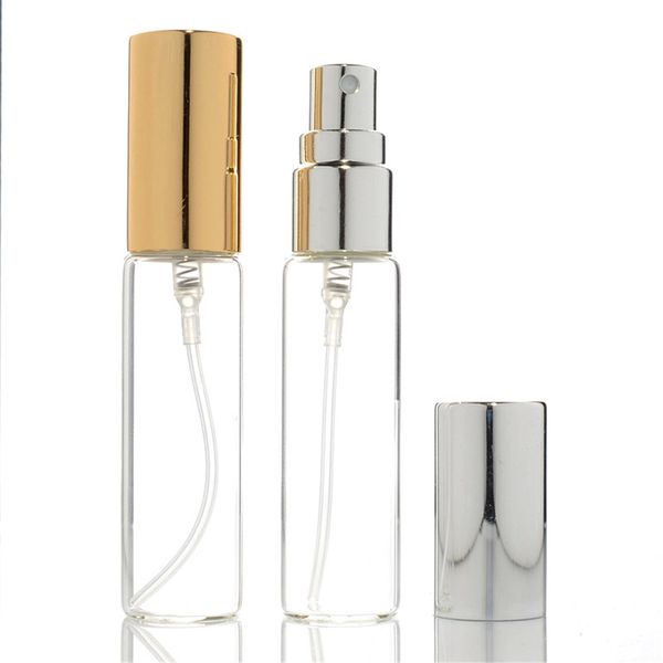 Venta al por mayor 5ml 10ml mini botella de vidrio para rociador de perfume, atomizador de perfume pequeño, viales de muestra de perfume envío gratis