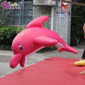 en gros de 5 ml (16,5 pieds) PVC PVC Carton animal Dolphin Modèles Inflation Décoration du thème de l'océan pour la fête d'événement avec des tours d'air Toys Sports Factory
