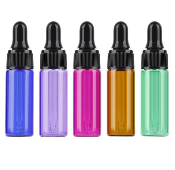 Flacons compte-gouttes en verre bleu cobalt de 5 ml en gros, petits vails pour huiles essentielles, emballage de cosmétiques SN2037