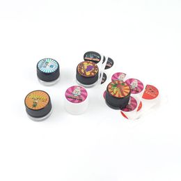 Groothandel 5 ml mini glazen waspot concentraat container live hars hars dab potten zonsondergang sorbet bruidstaart holografische stickers drop Dh2Sn