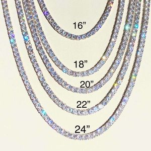 Collier chaîne de Tennis en diamant cultivé en laboratoire, 5mm, rond glacé, coupe brillante, argent 925, bijoux fins Hip Hop, vente en gros