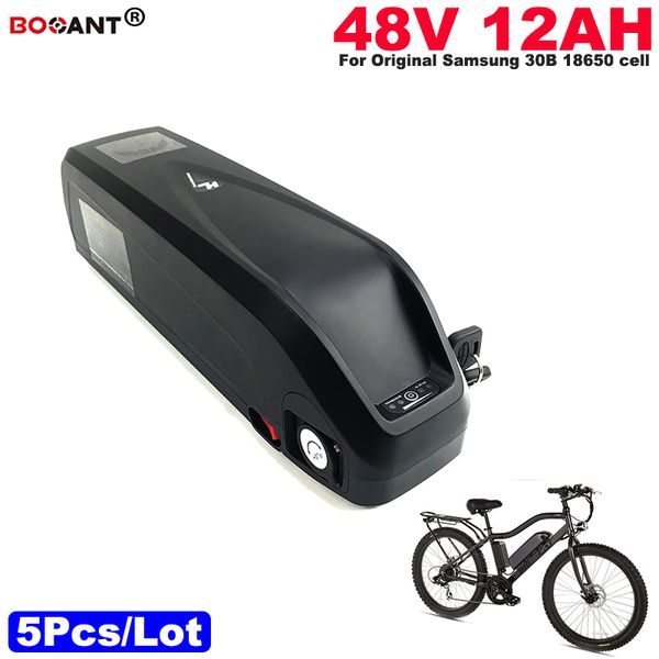 Venta al por mayor 5 unids/lote 13S batería de iones de litio 48v 12AH E-bike batería de bicicleta eléctrica para Bafang BBSHD 1200W Motor envío gratis