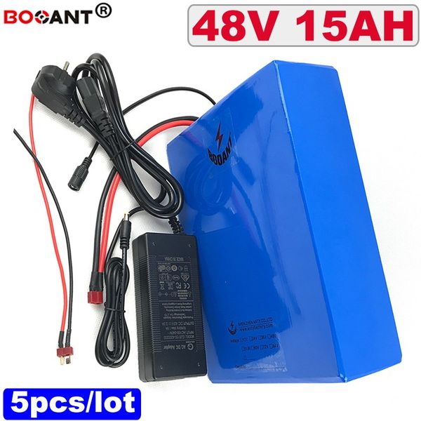 Livraison gratuite en gros 5pcs / lot 48V 15Ah batterie au lithium pour Bafang BBSHD 500W 1000W moteur batterie de vélo électrique 13S 48V