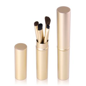 Ensemble de pinceaux de maquillage, 5 pièces/ensemble, Kit d'outils de maquillage pour poudre, Blush, fond de teint, outil de beauté avec Tube doré, vente en gros