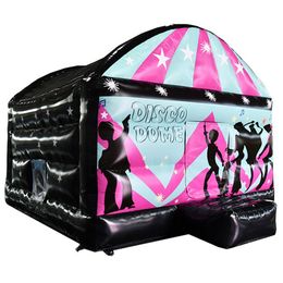 wholesale Tente de danse gonflable de cavalier gonflable de disco de trampolines commerciaux de 5x5m noir Maison de rebond sautée soufflée avec ventilateur à vendre par bateau aérien