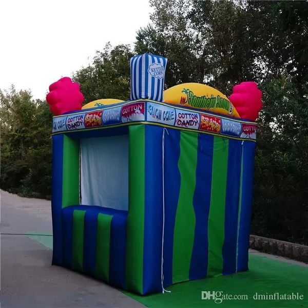 wholesale 5x5x3.5mH (16.5x16.5x11.5ft) Cabina de dulces inflable para publicidad exterior con tira de LED en forma de China para decoraciones de quiosco de ventas