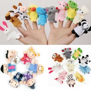 En gros 6-12 pièces bébé en peluche dessin animé Animal famille marionnette à doigt jeu de rôle raconter une histoire poupée en tissu jouets éducatifs pour enfants enfants