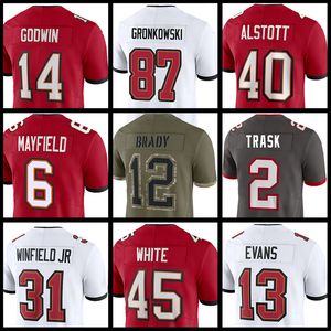 Al por mayor 6 Baker Mayfield Tampaes Bayes Buccaneeres Tom Brady Mike Evans Chris Godwin Devin White Kyle Trask Antoine Winfield Jr. Shaquil Barrett Lavonte David