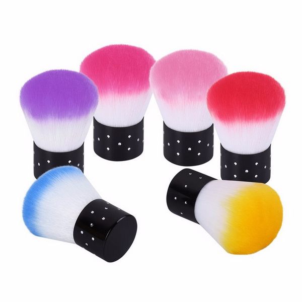 Pinceau de maquillage de champignon portable unique en gros de 6 couleurs fard à joues à poils souples colorés