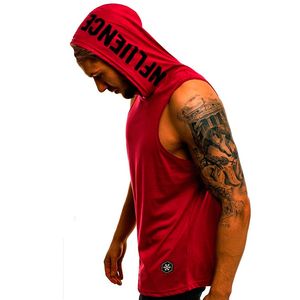 Groothandel 6 kleuren Heren Zomer Nieuwe 2019 Nieuwe Casual Hip Hop T-shirt Tops Vest Mannelijke Slanke Ademend Mouwloze Hooded Tank Tops