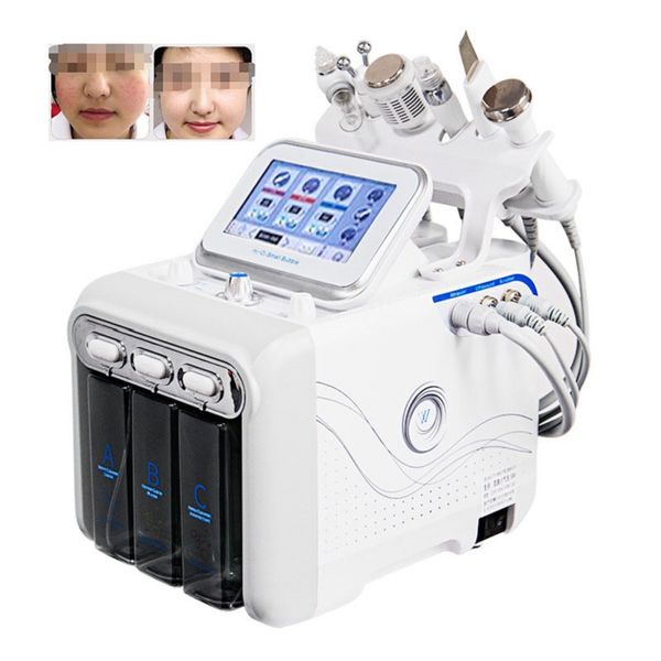 En gros 6 en 1 h2o2 hydrafacial dermabrasion hydro eau microdermabrasion aqua peeling rf peau laveur oxygène pulvérisation