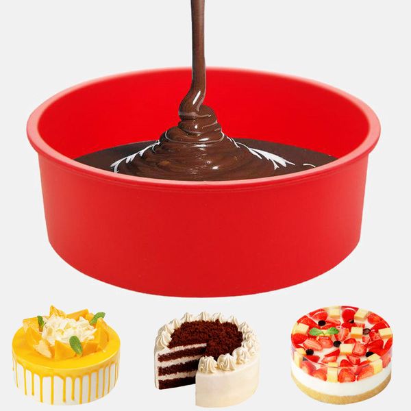 Moules à gâteaux en Silicone de forme ronde de 6 pouces, pour ustensiles de cuisine, bricolage Mousse, chocolats, Desserts, outils de cuisson, vente en gros