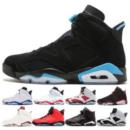 6 Mens Unc Black Cat Angry Bull Basketbal Schoenen Zwart Infrarood Carmine 6s Sneakers Mannen 6 VI Angry Bull Sport Basketball Shoes