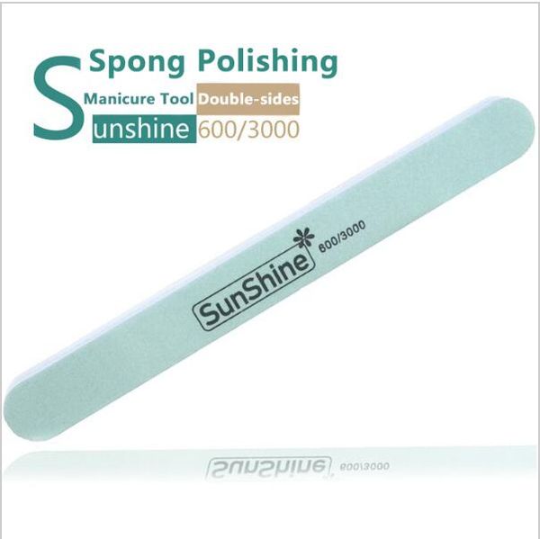 Vente en gros - 600/3000 Sunshine Nail Polish Sponge Buffer Soft Nail Art Files pour le polissage des ongles Unité d'équipement de pédicure Ensemble de manucure