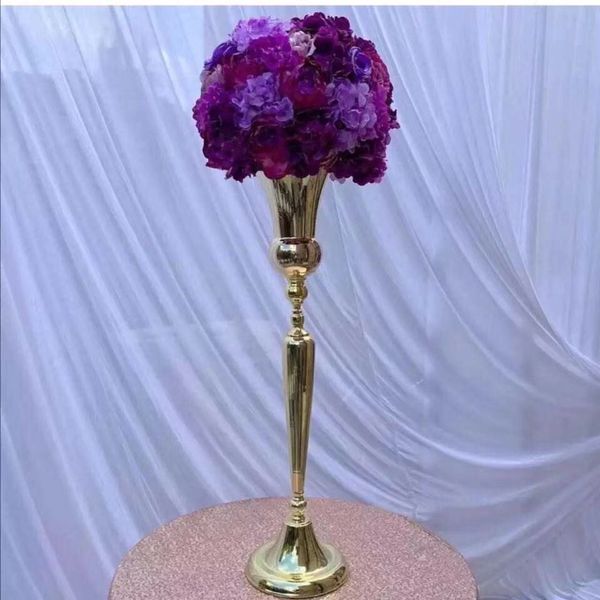 Venta al por mayor 60 cm/80 cm/90 cm/110 cm) centro de mesa de boda de gran tamaño decoración mariage puente gran soporte de flores de metal dorado imake30