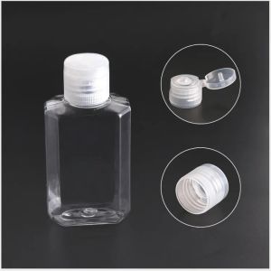 groothandel 60 ml plastic lege alcohol hervulbare fles gemakkelijk mee te nemen doorzichtige transparante PET-plastic handdesinfecterende flessen voor vloeistof ZZ