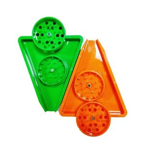 Broyeur d'herbes triangulaire, pelle en plastique à 2 couches de 63mm, broyeur de tabac 2 en 1 bon marché, vente en gros