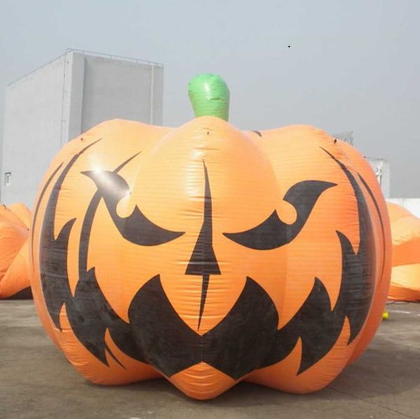 wholesale 6 m 20 pies de diámetro con soplador Inflables gigantes personalizados Globos de calabaza Decoración publicitaria de Halloween Aire frío Blow Up