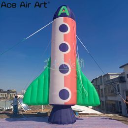 Groothandel 6m 20ft High aanpasbare majestueuze opblaasbare raketmodel Space Rocket Event Exhibition/Popular Science Activity Props