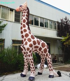 groothandel 6m hoge opblaasbare giraffe buiten dierentuin giraffe getoond mooie inflatie giraffe