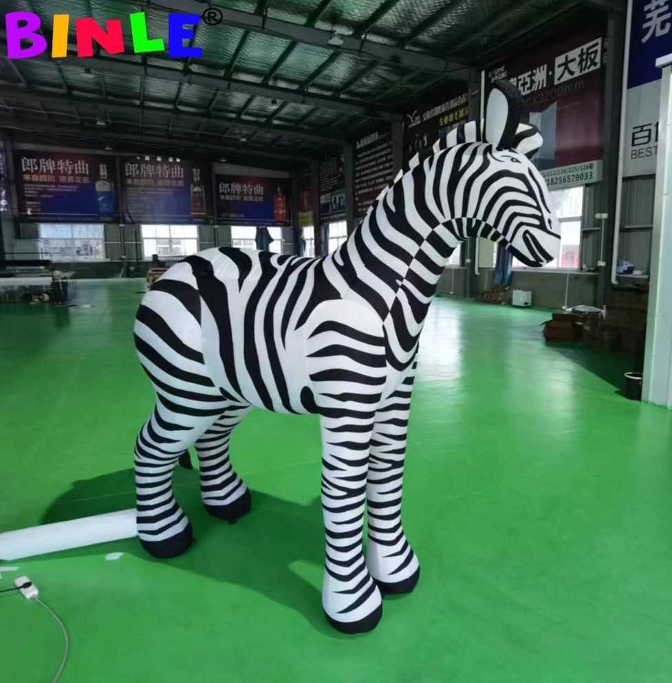 groothandel 6m20ftH Hoge kwaliteit grote opblaasbare zebra staande opblaasbare paard anmal cartoon voor vakantie feestdecoratie-Koop nu voor speciale korting