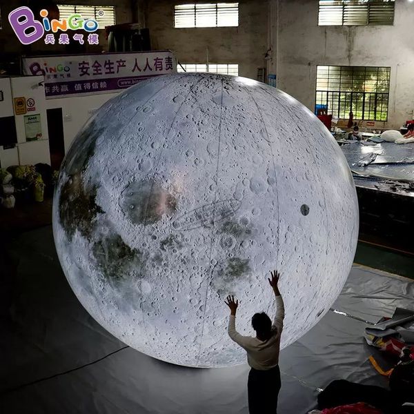 wholesale 6mD (20ft) avec ventilateur Publicité populaire personnalisée éclairage gonflable ballon de lune jouets sport modèle de planète d'inflation pour la décoration d'événement de fête