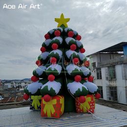 wholesale Modèle d'arbre de Noël gonflable de 6 mH de 20 pieds de haut avec des sacs-cadeaux et des étoiles pour les événements de vacances de Noël ou la décoration des centres commerciaux