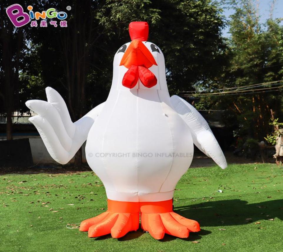 Atacado 6mh (20 pés) modelo de galinha de desenho animado inflável gigante ao ar livre com ventilador de ar para decoração de festa de publicidade de eventos