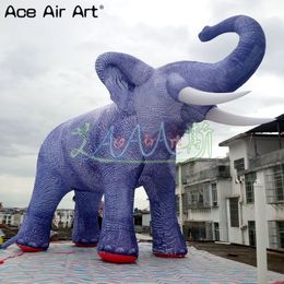 en gros de 6mh (20 pieds) avec un ventilateur sur le modèle géant personnalisé Modèle gonflable d'éléphant complet Éléphant imprimé complet Loxodonta Afaric à vendre