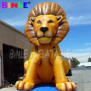 En gros de 6mh (20 pieds) avec une décoration d'événement de ventilation lion gonflable géant avec une impression en couleur, une publicité personnalisée animal de dessin animé pour le spectacle de fête