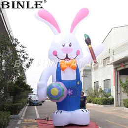 Lapin de Pâques gonflable géant avec souffleur, 6mH (20 pieds), avec brosse à œufs, grand animal lapin pour la décoration de vacances, vente en gros