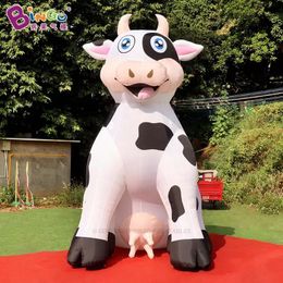 En gros de 6mh (20 pieds) avec des ventilateurs de la vache gonflable gonflable de la publicité sur mesure Balloons de modèle animal pour la décoration d'événements de fête Toys Sports