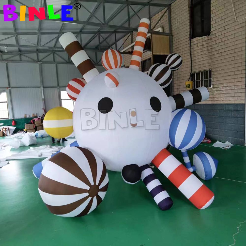 wholesale 6mH (20ft) with blower Outdoor christmas decoration giant inflatable snowman head ball airblown snow ball yard ornaments