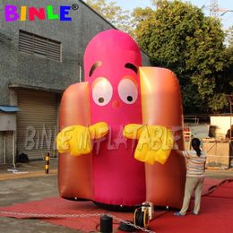 Groothandel 6mh (20ft) met blower groothandel op maat gemaakte advertentiegigant opblaasbare hotdog, mooie beluchte worstballon voor promotie