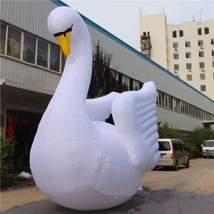 6 mH (20 pies) con soplador Envío gratis Mascota de cisne con globo inflable gigante personalizado para decoración de eventos de la ciudad o inflables publicitarios