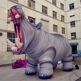 groothandel 6 ml (20ft) met ventilator Giant Artist Opblaasbare Hippo Art opblaasbare mooie opblaasbare olifant voor advertentie-evenement