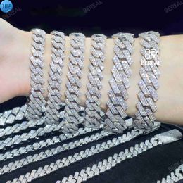 Vvs en gros 6 mm 8 mm 10 mm 12 mm 14 mm Vvs Moisanite Cuban Link Bracelet Men Fast Livrot Hip Hop Style Iced Out Diamond Cuban chaîne