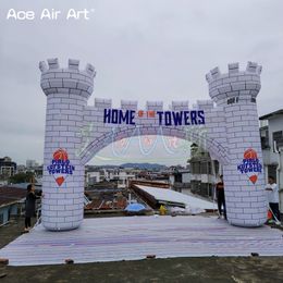 wholesale Arche de château gonflable de 6 mW 19,7 pieds célébrant la porte publicitaire gonflable du festival pour la décoration d'événement de fête de mariage