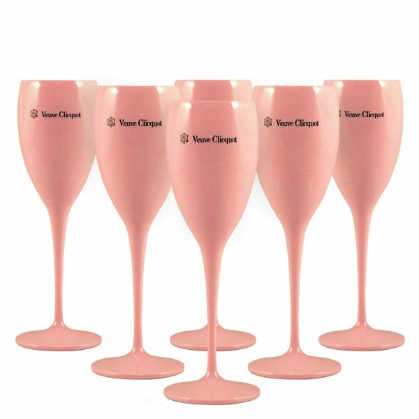 Veuve Clicquot – coupes à Champagne pour fête du vin, flûtes en verre VCP, gobelet en plastique Orange, glace de noël impériale, vente en gros, 6 pièces