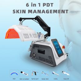 Groothandel 7 kleuren PDT Huidreiniging Aanscherping Rimpelbehandeling Anti-verouderingssalon met 5 handgrepen Biobagger Meridianen Scrubber voor exfoliatie