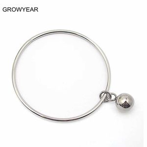 En gros 70mm 60mm 65mm Bracelet Argent Couleur Femmes Filles Bijoux De Mode En Acier Inoxydable Bracelet Bracelet Bracelet pour Cadeau De Noël Q0717