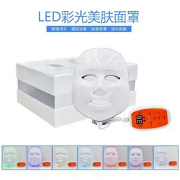 Venta al por mayor 7 colores LED Máquinas de terapia de luz de fotones Uso en el hogar Cara Belleza facial sin máscara para el cuello Cuidado de la piel facial