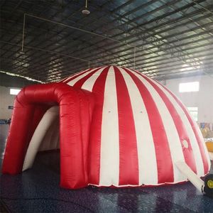 En gros 7m de diamètre Oxford Red White Circus Entrée Polie Igloo Tent Pop Up Up Up Full Dome Party Entry Shelter for Outdoor Event